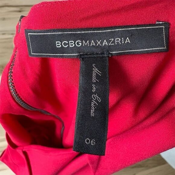 BCBGMAXAZRIA Evelyn Red Sleeveless Bodycon Dress Women's Size 6 Formal with flaw - Picture 7 of 9